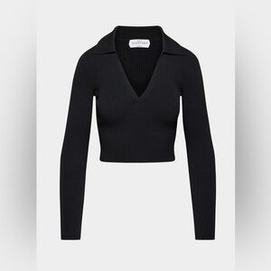 Aritzia Black Ribbed Crop Top